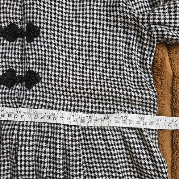 Jessica Howard Vtg 80s Dark Academia Librarian Velvet Houndstooth Midi Dress 10 - Picture 11 of 12